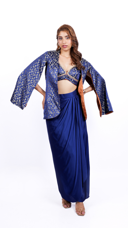 Cascade Bleu by Casacdes: Jacket with Drape skirt