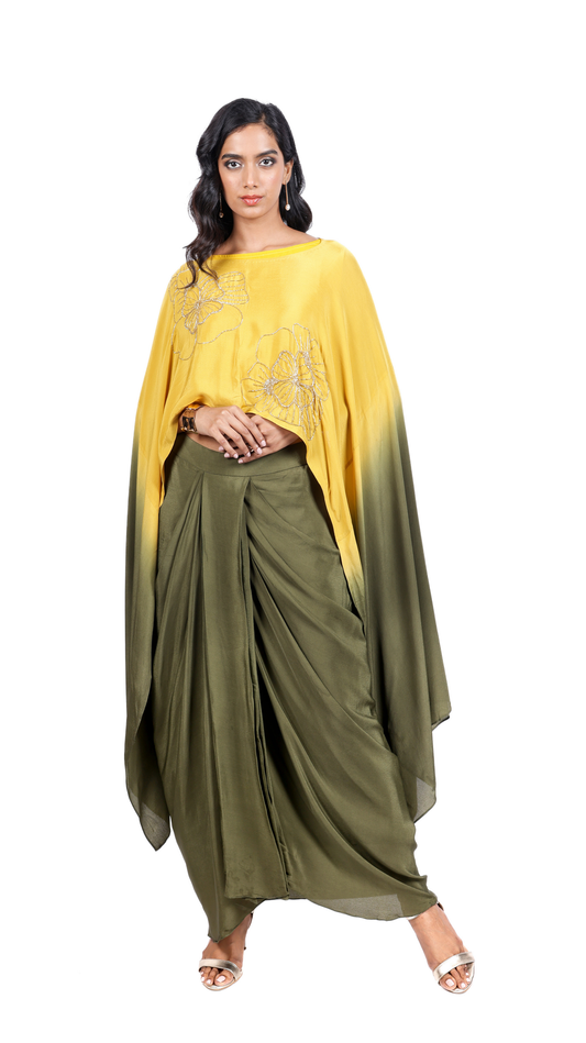Solora by Cascades: Yellow and Green Skirt set
